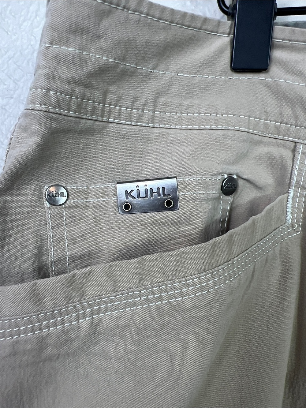 Kuhl Khaki Outdoor Utility Flat Front Shorts 36 - Picture 3 of 10